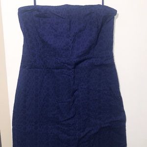 Navy Blue Strapless Dress
